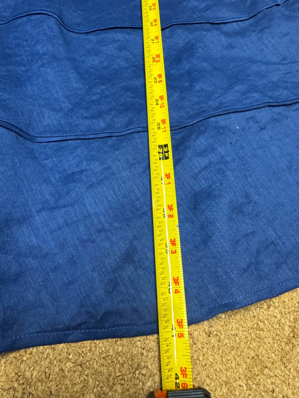 Jones New York 100% Linen Dress 12 Blue Midi Resort Travel Wedding Guest Summer - Picture 7 of 9